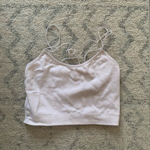 Hollister white lace back crop top